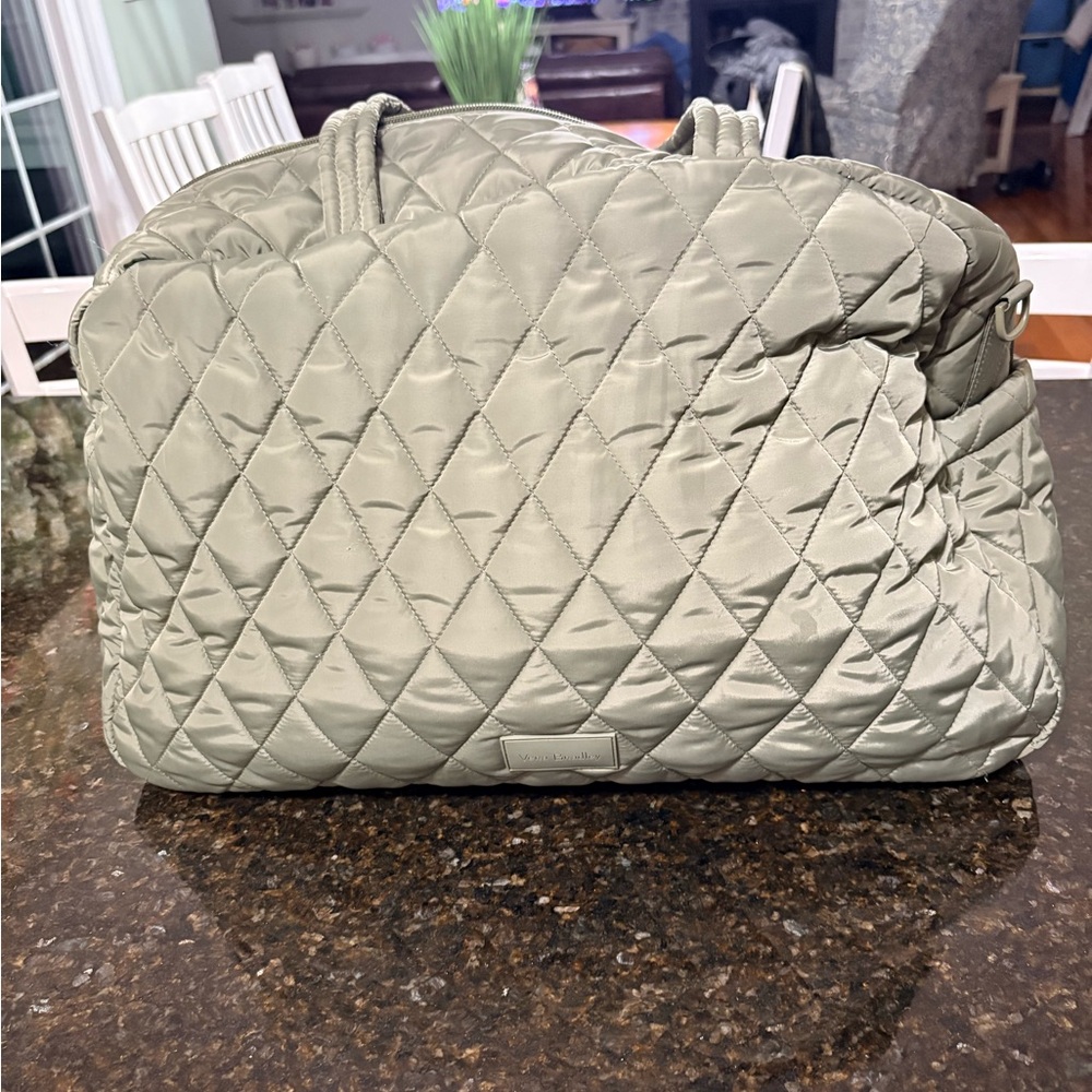 Vera Bradley Quilted Large Travel Bag in Light Olive